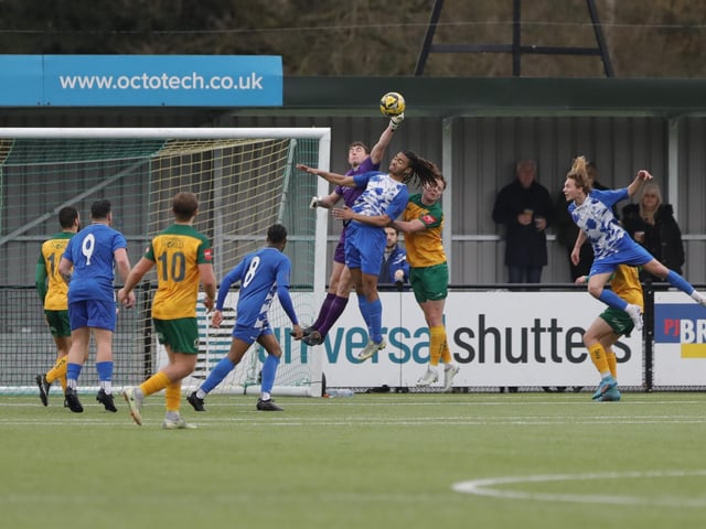 Isthmian Premier action from Horsham's dramatic home win over Wingate & Finchley on Saturday