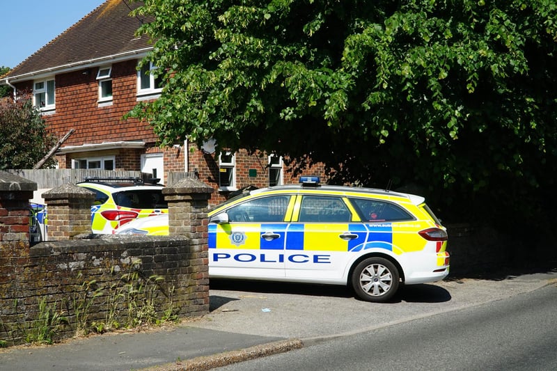 Sussex Police were spotted at Newhaven Cemetery on Saturday morning, June 10