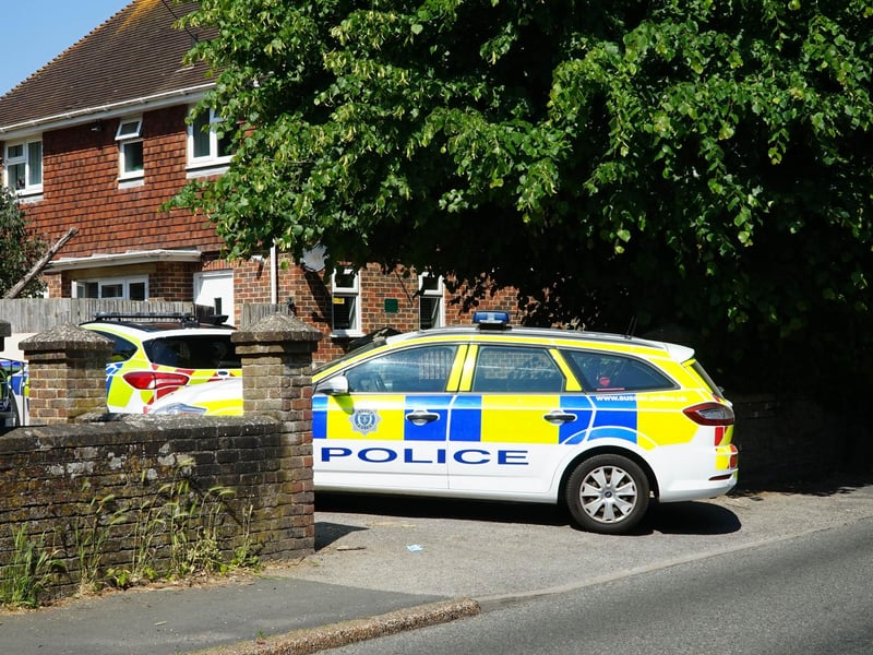 Sussex Police were spotted at Newhaven Cemetery on Saturday morning, June 10