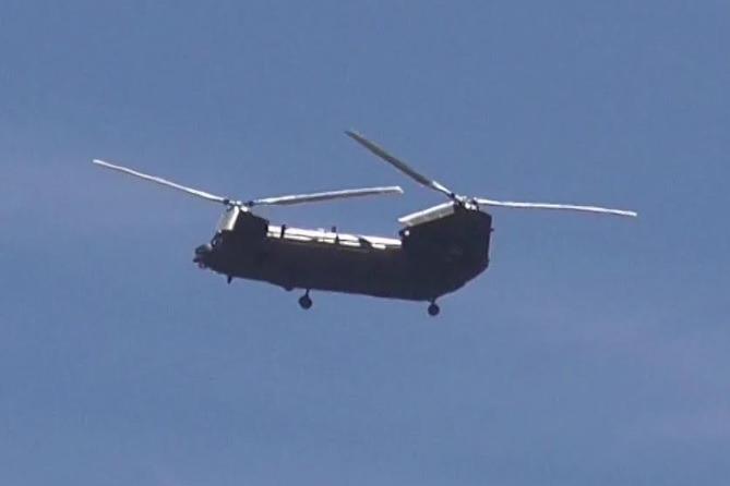The Chinook helicopter could be seen in Eastbourne