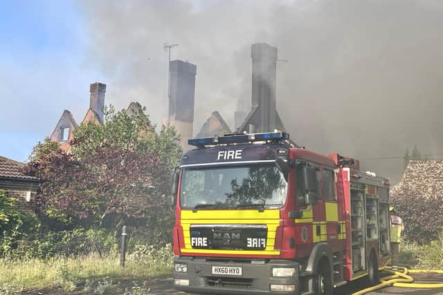 Crews from Crawley, Turners Hill, East Grinstead, Haywards Heath, Horsham and East Sussex were in attendance at the height of the incident. Photo: Eddie Mitchell
