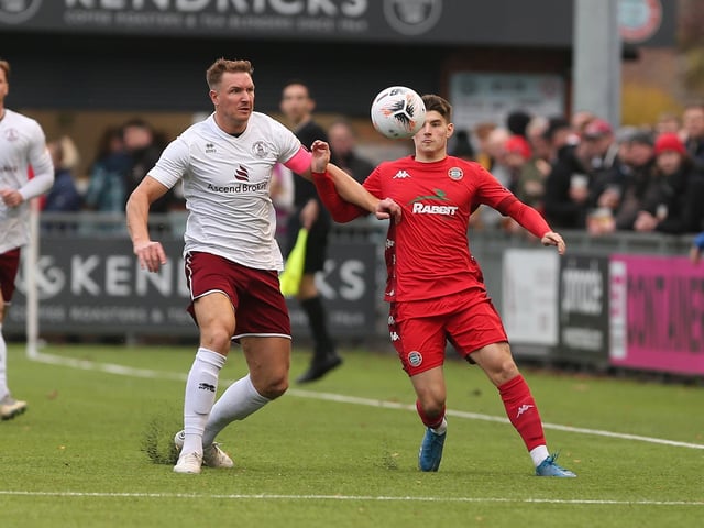Action from Worthing FC's 3-1 home defeat to Chelmsford in the National League South at Woodside Road
