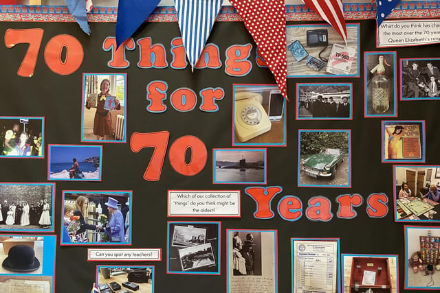 Exhibition board from the 70 things for 70 years