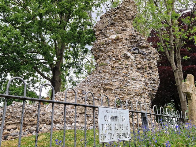 The ruins of the nave of the original Norman church