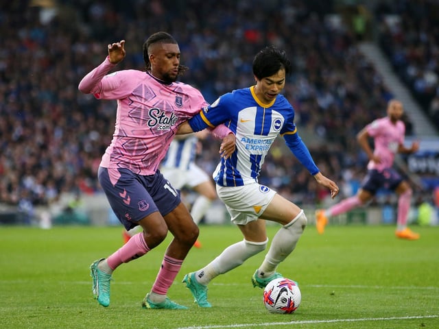 Brighton's most threatening player but found it difficult against a dogged Everton defence. Gave the ball away before Everton's opener. It was his shot off the post that led to Brighton's only goal. Excellent volley across goal but Colwill couldn't adjust his body quick enough to turn it in. (Photo by Steve Bardens/Getty Images)