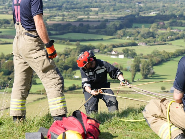 The rescue at Devil's Dyke. Photo: Eddie Mitchell