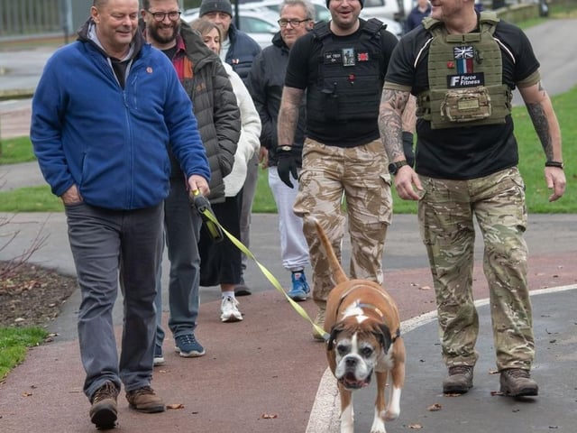 Walking and discussing homeless issues with North Yorkshire Councillor and Armed Forces Champion Kevin Forster.