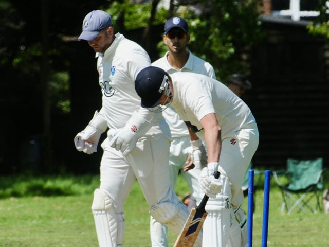 Action from Goring CC v Pagham CC in Division 3 West of the Sussex Cricket League