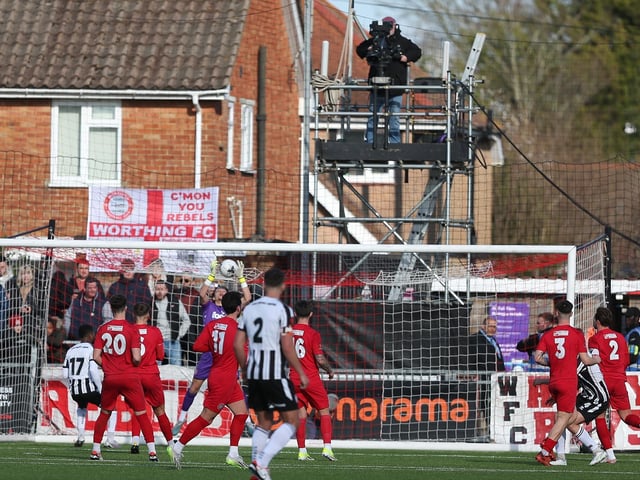 Worthing take on Bath City in front of the TNT Sports cameras at Woodside Road