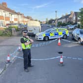 The police have closed Shandon Road in Worthing after a sinkhole appeared