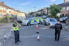 The police have closed Shandon Road in Worthing after a sinkhole appeared