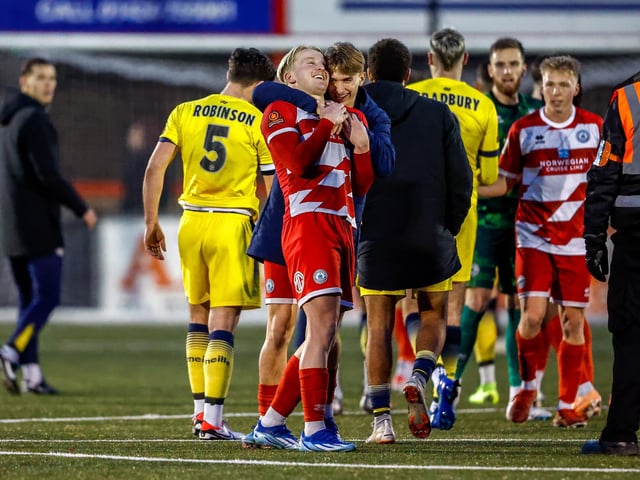 Action from Eastbourne Borough's vital win over Farnborough