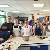 Mims Davies MP baking with students at Woodlands Meed College.