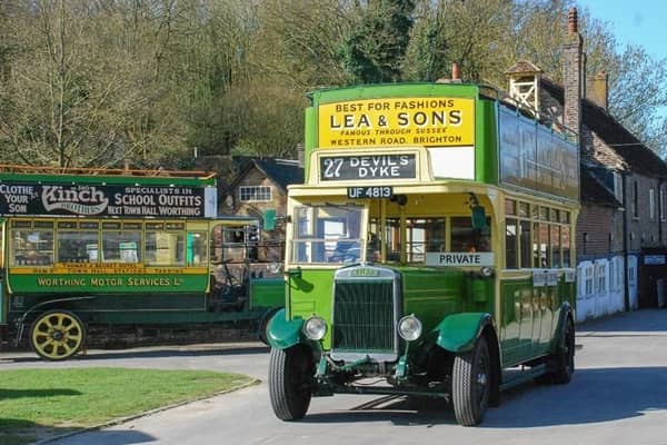 This bus is historically significant because it is one of the first buses built on a specially-designed low chassis, enabling passengers to board via a platform that was much lower than had previously been available. Picture: Amberley Museum