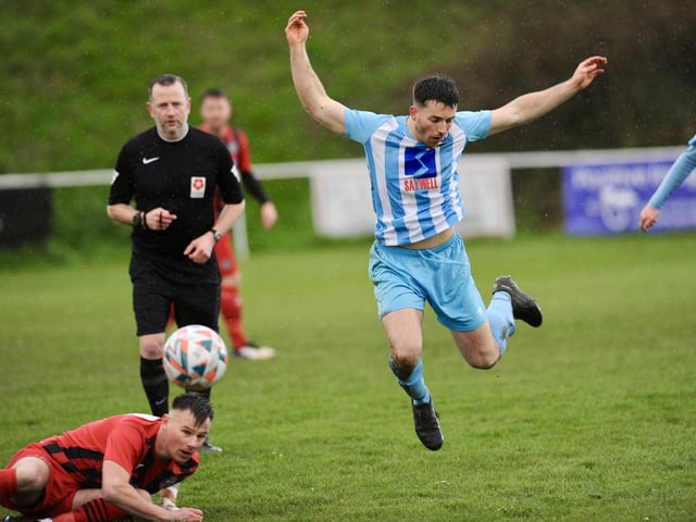 Action from Worthing United's 2-2 draw with Wick in the SCFL Division 1