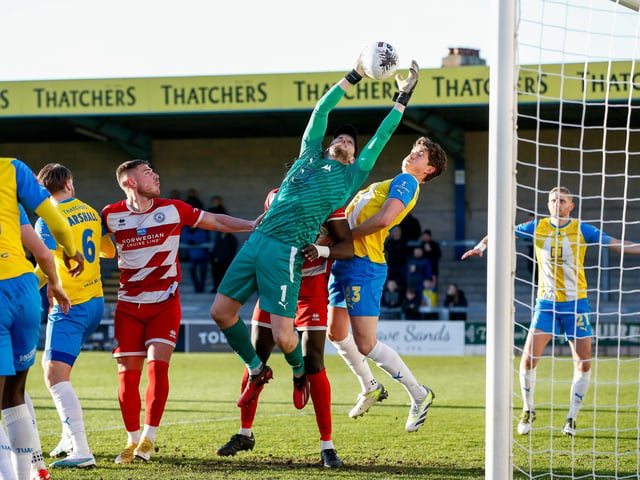 Action from Eastbourne Borough's 2-2 draw at Torquay United in National League South