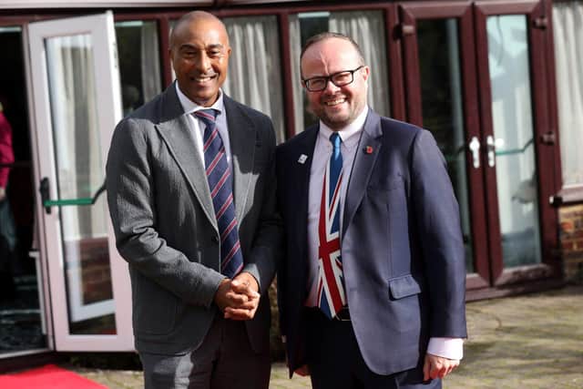 Colin Jackson (left) Ryan Heal CEO of Best of British Events (right)
