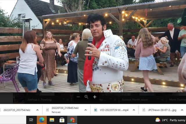 Elvis - alias Craig Jefferson - in action at the pub