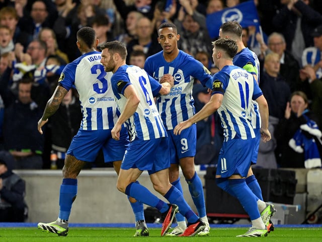 Joao Pedro scored twice from the penalty spot but Albion lost 3-2 against AEK Athens in the Europa League (Photo by Mike Hewitt/Getty Images)