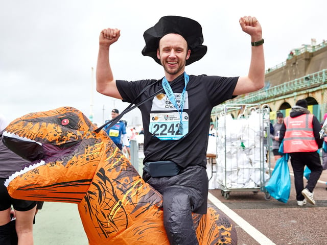 Action at the Brighton Half Marathon
