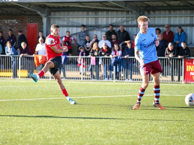 Action from Eastbourne Borough v Weymouth in the National League South:Eastbourne Borough v Weymouth