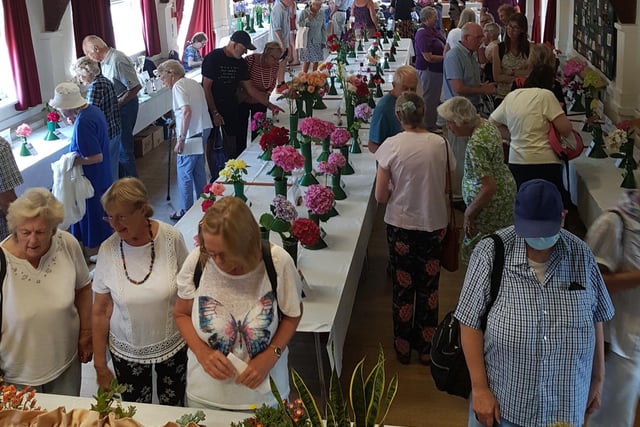 The show was well attended by visitors who toured the three rooms of Ferring Village Hall before sitting down to tea and homemade cake supplied by members