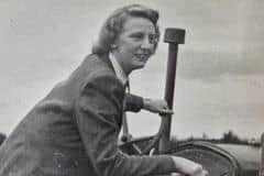 Jose Allen, pictured during her time as a Second World War land girl on a firm in Firle, East Sussex