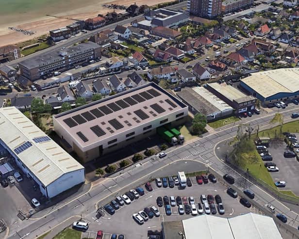 Birdseye View of the New Scout Warehouse, Lancing Business Park, sourced from Adur District Council planning portal