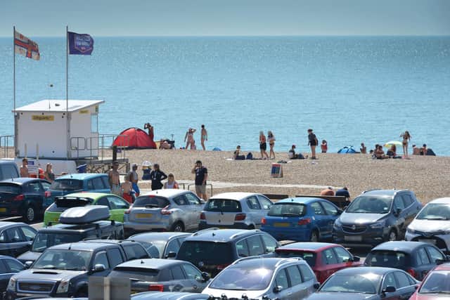 Hastings seafront in the heatwave