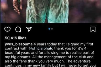 Bissouma took to Instagram to thank the club for ‘allowing him to realise a big part of his dreams’.