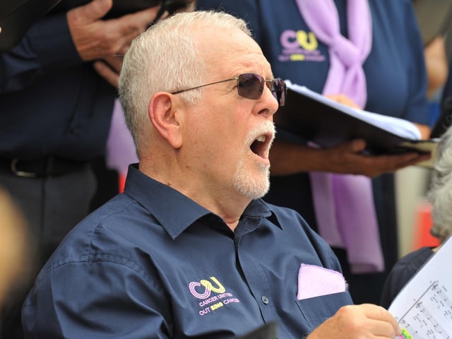 One of the OutSingCancer members gives voice