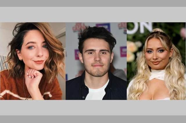 YouTube stars Zoe Sugg, Alfie Deyes, and Saffron Barker - where have they been eating in Sussex? (photos from Getty Images)