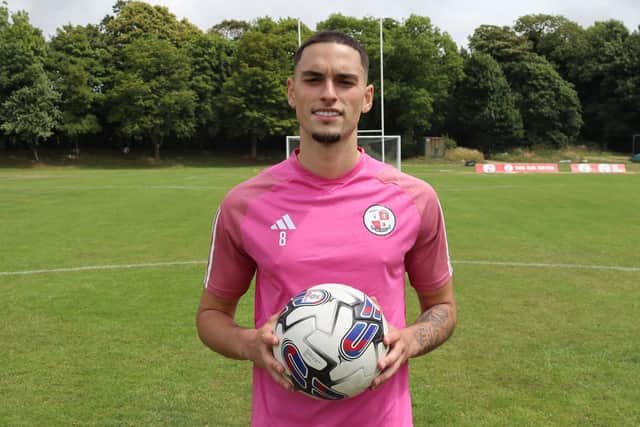 Klaidi Lolos, who was born in Athens, began his youth career with Greek giants Olympiakos before moving to England to join Crystal Palace’s academy. The striker made his first EFL in 2017 when he left the Eagles for Devon to join Plymouth Argyle.  He has joined Crawley Town on a two-year deal/ Picture: Crawley Town