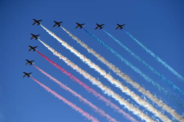 The Red Arrows (Photo by DANIEL LEAL-OLIVAS/AFP via Getty Images)