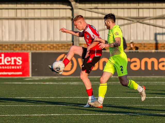 Action from Eastbourne Borough's win over Hungerford Town in the National League South