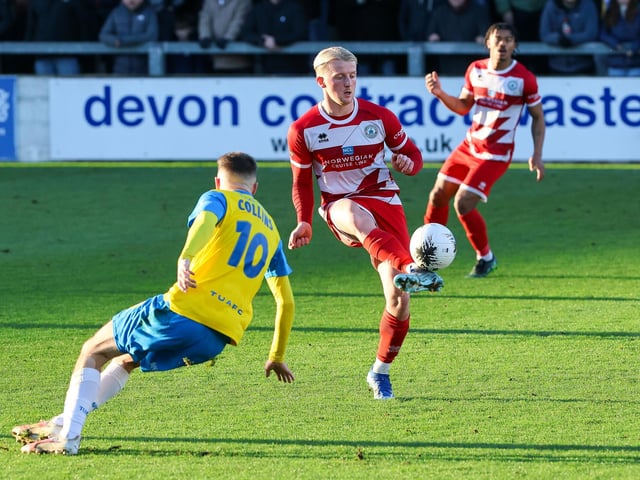Action from Eastbourne Borough's 2-2 draw at Torquay United in National League South