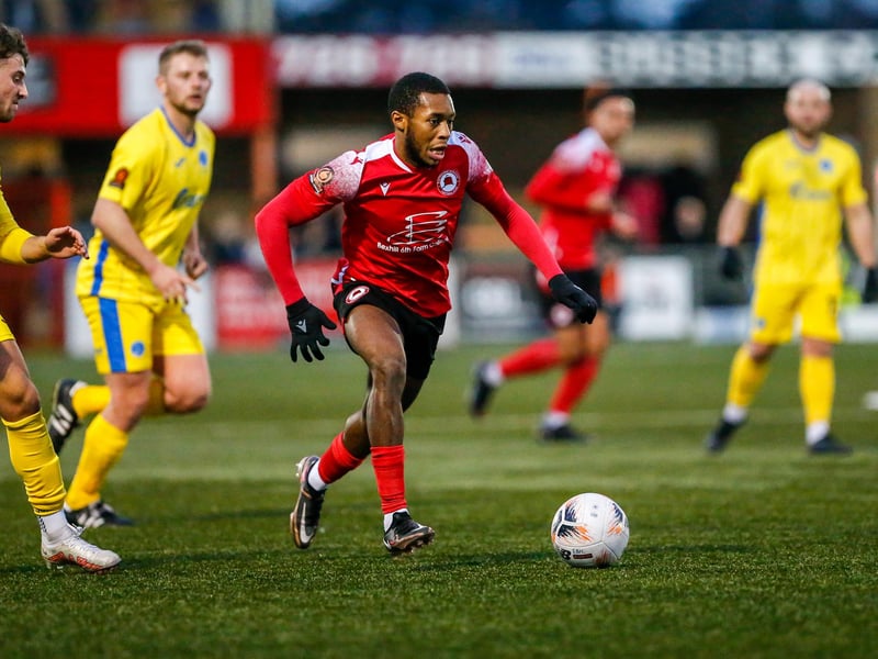 Action from Eastbourne Borough v Taunton Town at Priory Lane in National League South