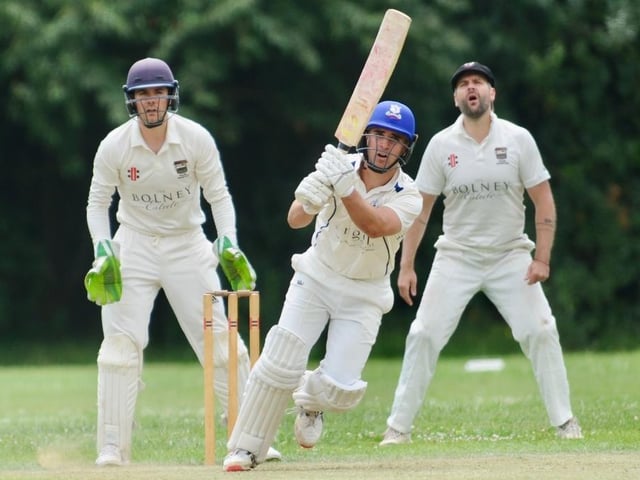 Action from Portslade CC v Bolney CC in Division 4 East of the Sussex Cricket League