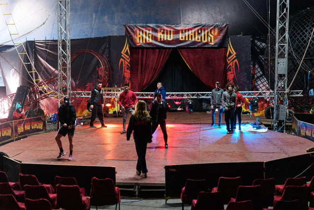 Performers from Big Kid Circus rehearse ahead of their Morecambe return. Photo: Kelvin Stuttard