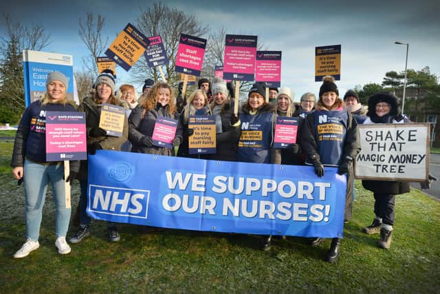 Nurses strike in Eastbourne: ‘People are haemorrhaging from the profession’ (photo from Justin Lycett)