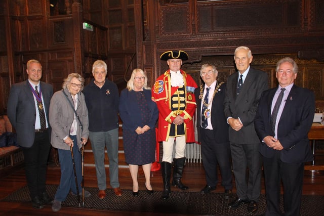 Pam Brown (second left) with Hastings councillors and representatives and the Lord Warden of the Cinque Ports Lord Boyce