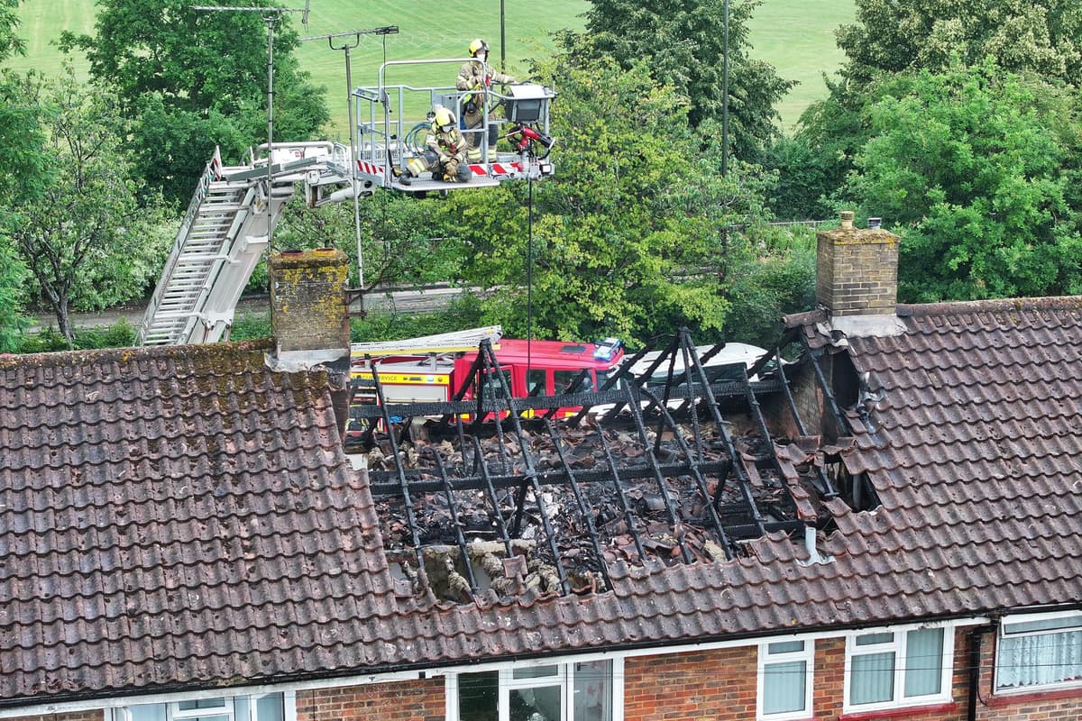 Lightning strike sparks house fire in Crawley - In pictures