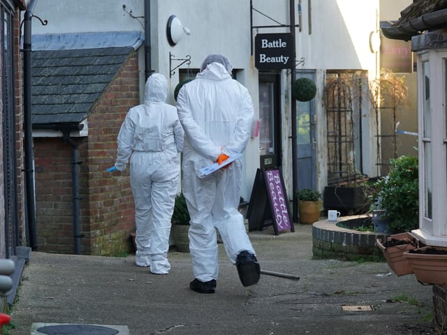 Police at the scene in Battle.