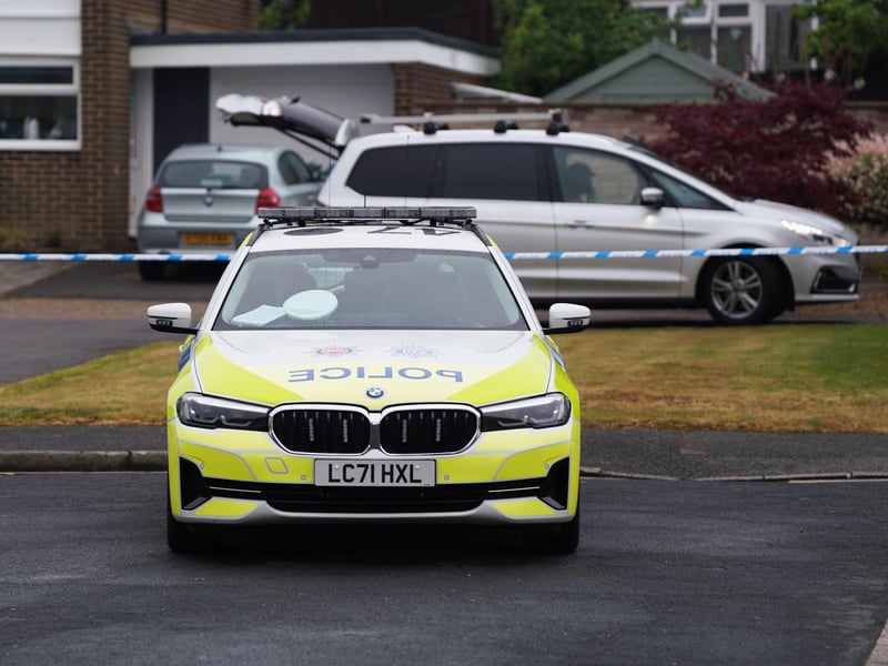 Police cordoned off Woodgates Close at the junction of Pollards Drive in Horsham.