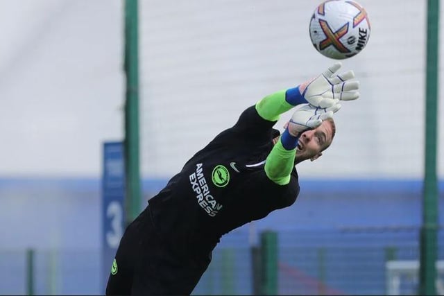 Brighton goalkeeper Jason Steele in flying form