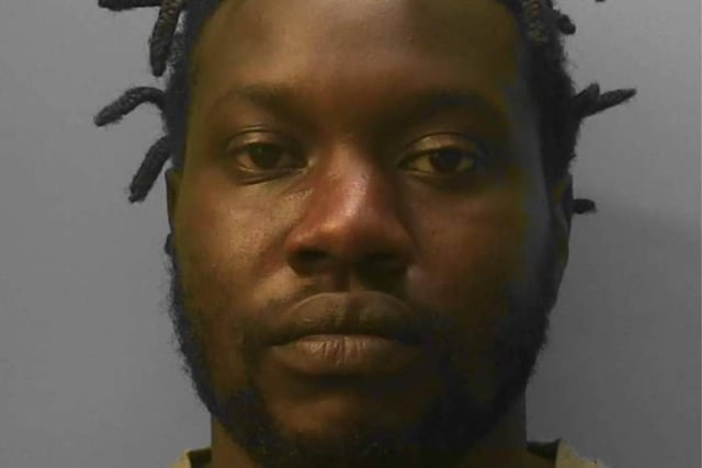 Two men have been sentenced in connection with their roles in drug dealing in Brighton. Ivan Bokolo and Ebrima Macauley (pictured) used an address in Cannon Place where a large quantity of class A drugs were found. Both men returned to a room at the address, where police had set outside to guard the scene. They were charged and appeared before Lewes Crown Court, where they were jailed for their offences. The court heard how officers attended the property in Cannon Place at about 8am on August 23, 2020, in relation to a separate matter. Inside a room they found more than 200 wraps of heroin and crack cocaine worth an estimated street value of more than £2,000. Macauley, 28, formerly a factory warehouse worker of Coltsfoot Path, Romford, attended the property at 9.45am where he was arrested on suspicion of possessing class A drugs with intent to supply. Macauley was identified as being responsible for the running of a county line supplying Class A drugs for a period between February 2022 and July 2022. It is estimated he was involved in the supply of over 1kg of both heroin and crack cocaine in the Ipswich area. His arrest and charge came about following a joint investigation between Suffolk Police’s Serious Crime Disruption Team and the Metropolitan Police, as part of Operation Orochi. Macauley was sentenced to a total of eight years in prison for two counts of possessing class A drugs with intent to supply.