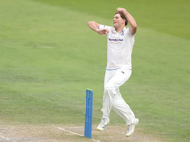 James Coles bowls during the second innings of during the LV= Insurance County Championship Division 2 match between Sussex and Derbyshire at The 1st Central County Ground. (Photo by Warren Little/Getty Images)