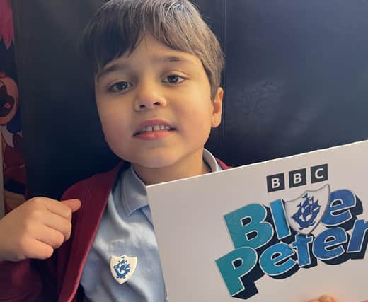 Charlie Hammerton won his Blue Peter Badge at the age of five after sending in his drawing of a traffic light