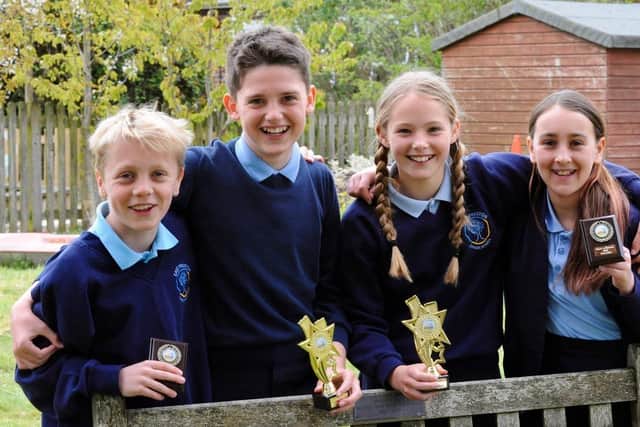 Festival ambassadors and runners-up – Amy Coleman, Peter Langley, Sofia Welch and Tobias Clark
