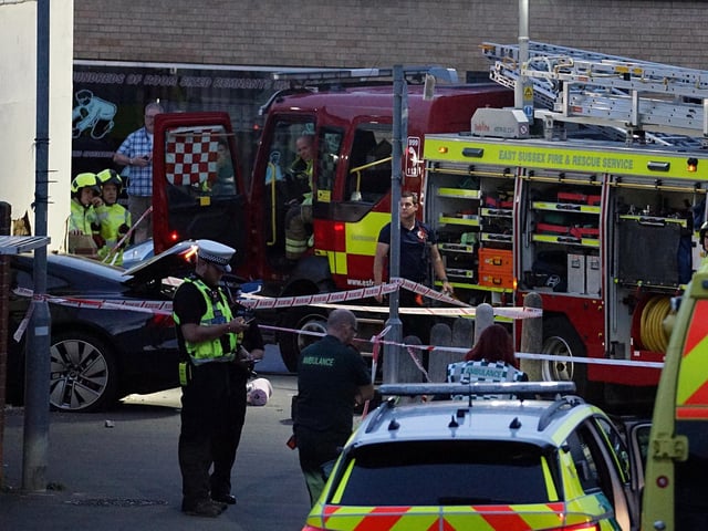 In Pictures: Car crashes into wall of house in Eastbourne